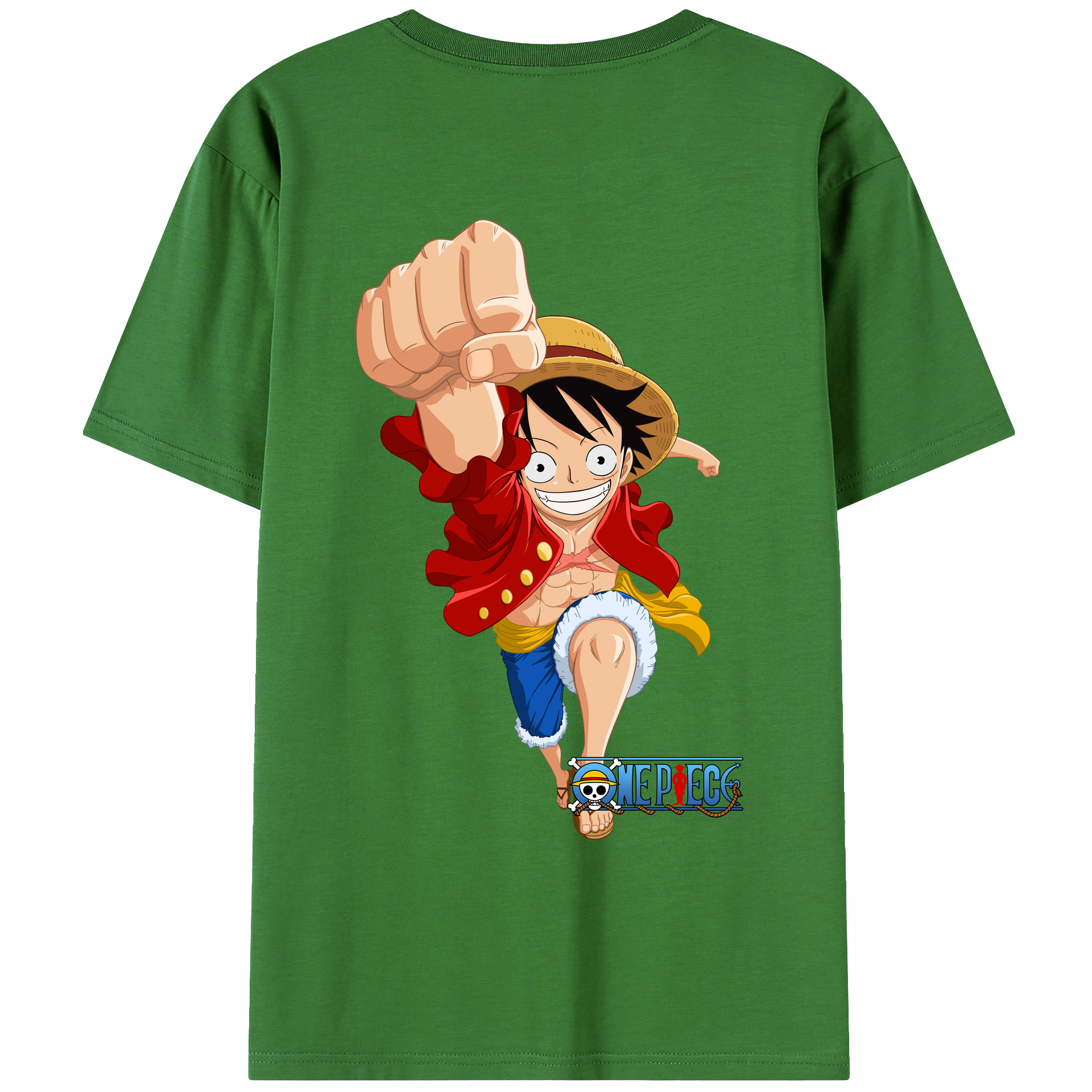 ワンピース モンキー・D・ルフィ ONE PIECE Monkey D. Luffy レディース半袖Tシャツ(バックプリント)